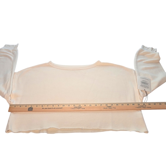 Spiritual Gangster Bella Off Shoulder Cropped Sweatshirt Cream XS NWT - Picture 9 of 15